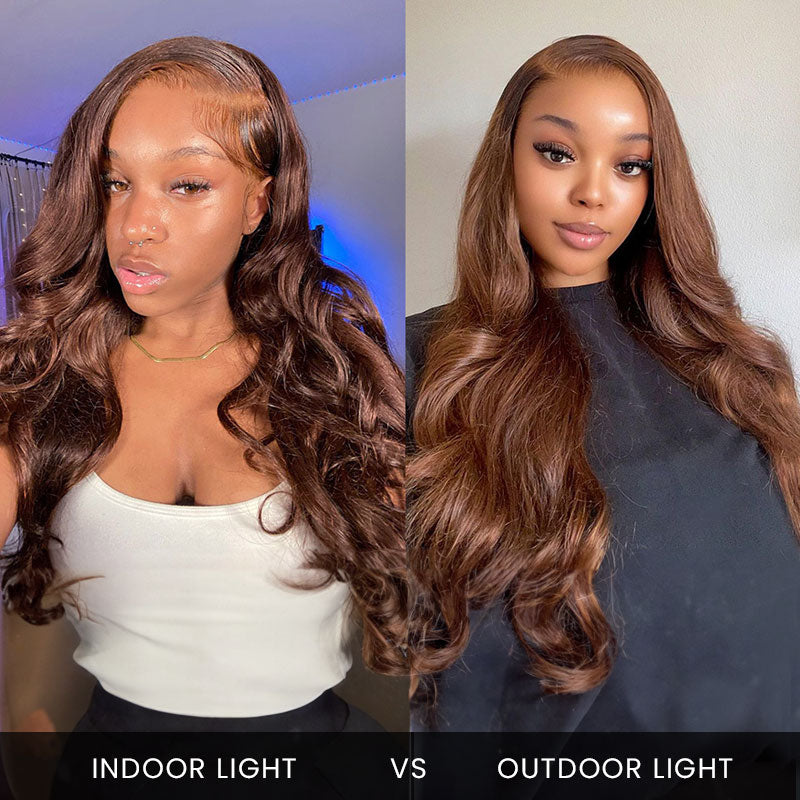 Arabella 6x5 invisible knots Glueless Chocolate Brown Body Wave Wig Pre-cut Lace Beginner Friendly