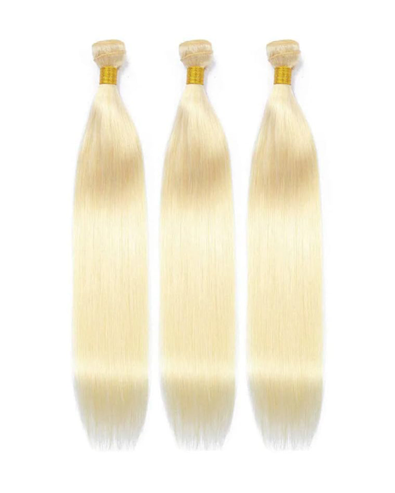 {10A 3Pcs} 613 Blond Body Wave/Straight Virgin Human Hair Weft 3pcs/pack Human Virgin Hair Extensions