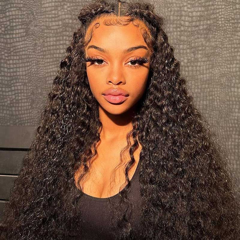 Arabella 360 Full Lace Glueless Deep Wave Wig Invisi Drawstring Natural Black Pull & Go