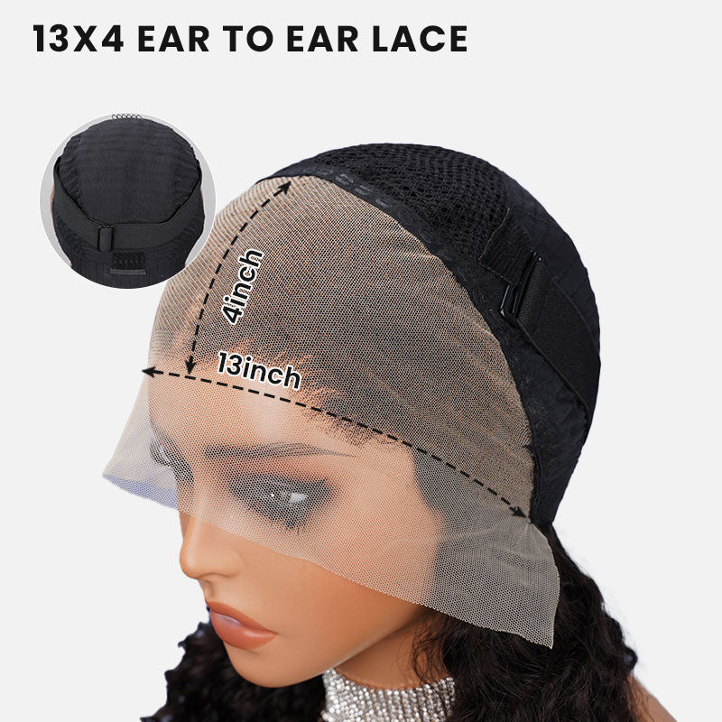 Arabella 【30" Super Sale】 6x5 Invisible Knots Glueless & 13x4 Lace Front Pre-Bleached Knots Natural Black Body Wave/Straight/Curly Human Hair Wig