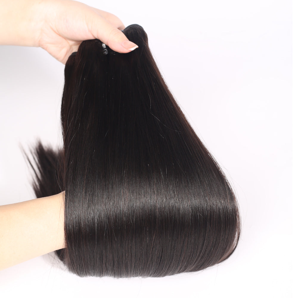 {15A 1Pc} Straight Double Drawn Full End Unprocessed Hair 15A 1 Piece Human Hair Bundle