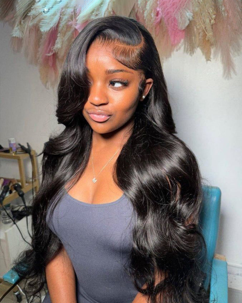 Arabella 【30" Super Sale】 13x4 Frontal Lace Natural Black Silky Straight/Body Wave Wig Invisible Knots Realistic Hairline