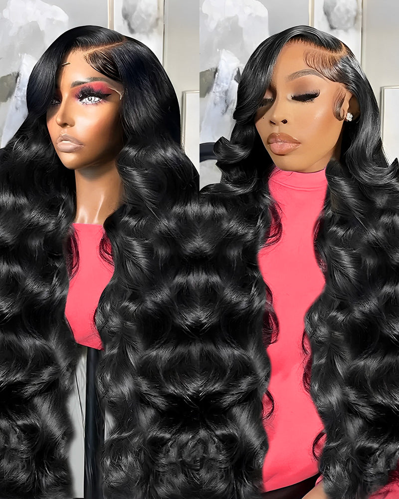 Arabella 【30" Super Sale】 13x4 Frontal Lace Natural Black Silky Straight/Body Wave Wig Invisible Knots Realistic Hairline