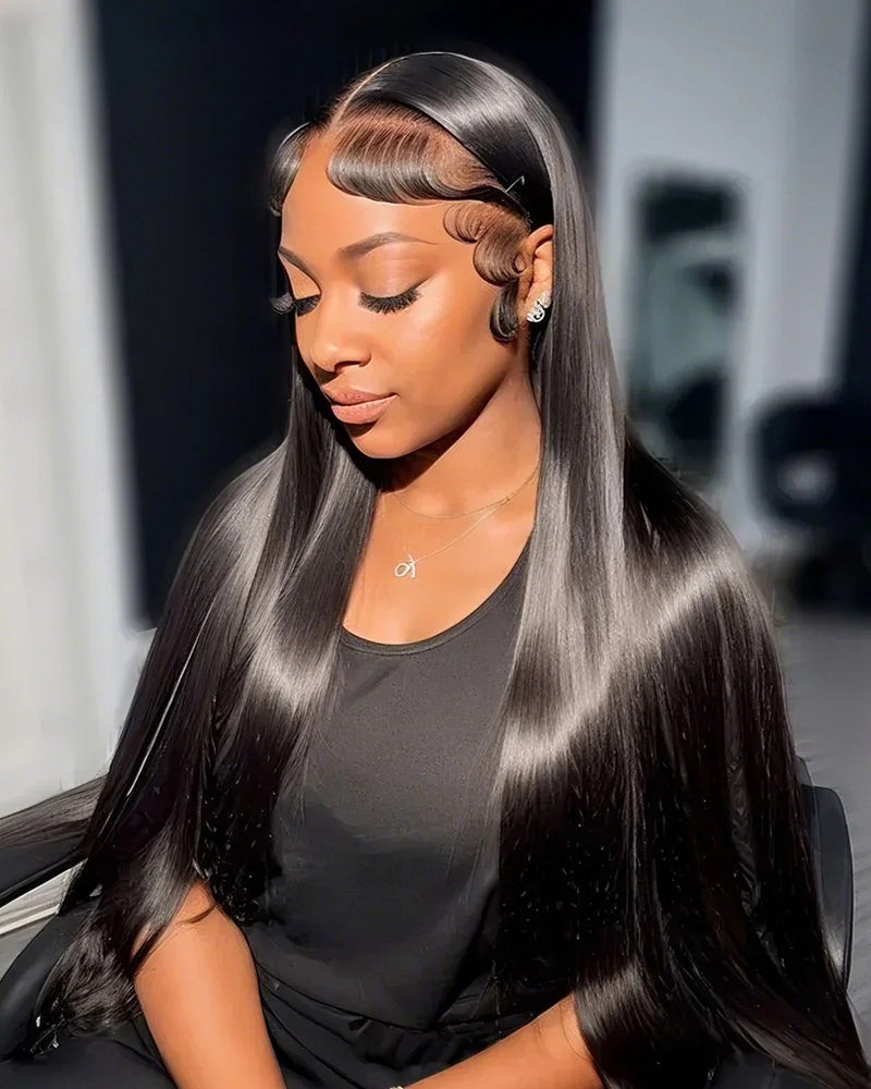 Arabella 【30" Super Sale】 13x4 Frontal Lace Natural Black Silky Straight/Body Wave Wig Invisible Knots Realistic Hairline