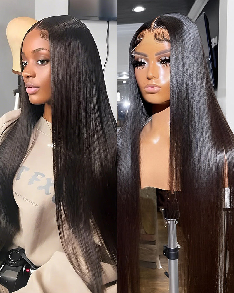 Arabella 【30" Super Sale】 13x4 Frontal Lace Natural Black Silky Straight/Body Wave Wig Invisible Knots Realistic Hairline