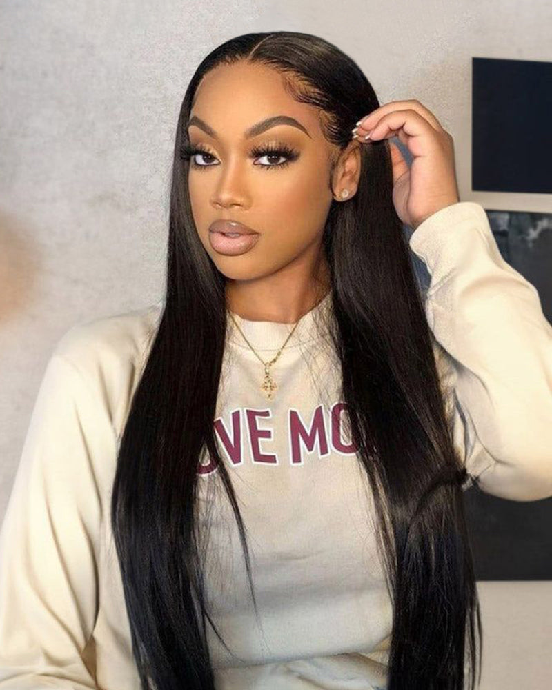 Arabella 【30" Super Sale】 13x4 Frontal Lace Natural Black Silky Straight/Body Wave Wig Invisible Knots Realistic Hairline