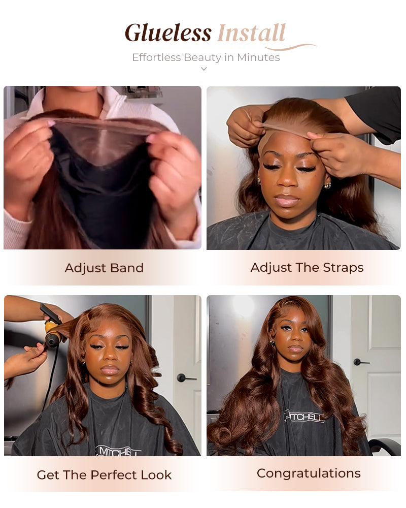 6x5 chocolate brown closure wig / chestnut brown wig wearing tutorial