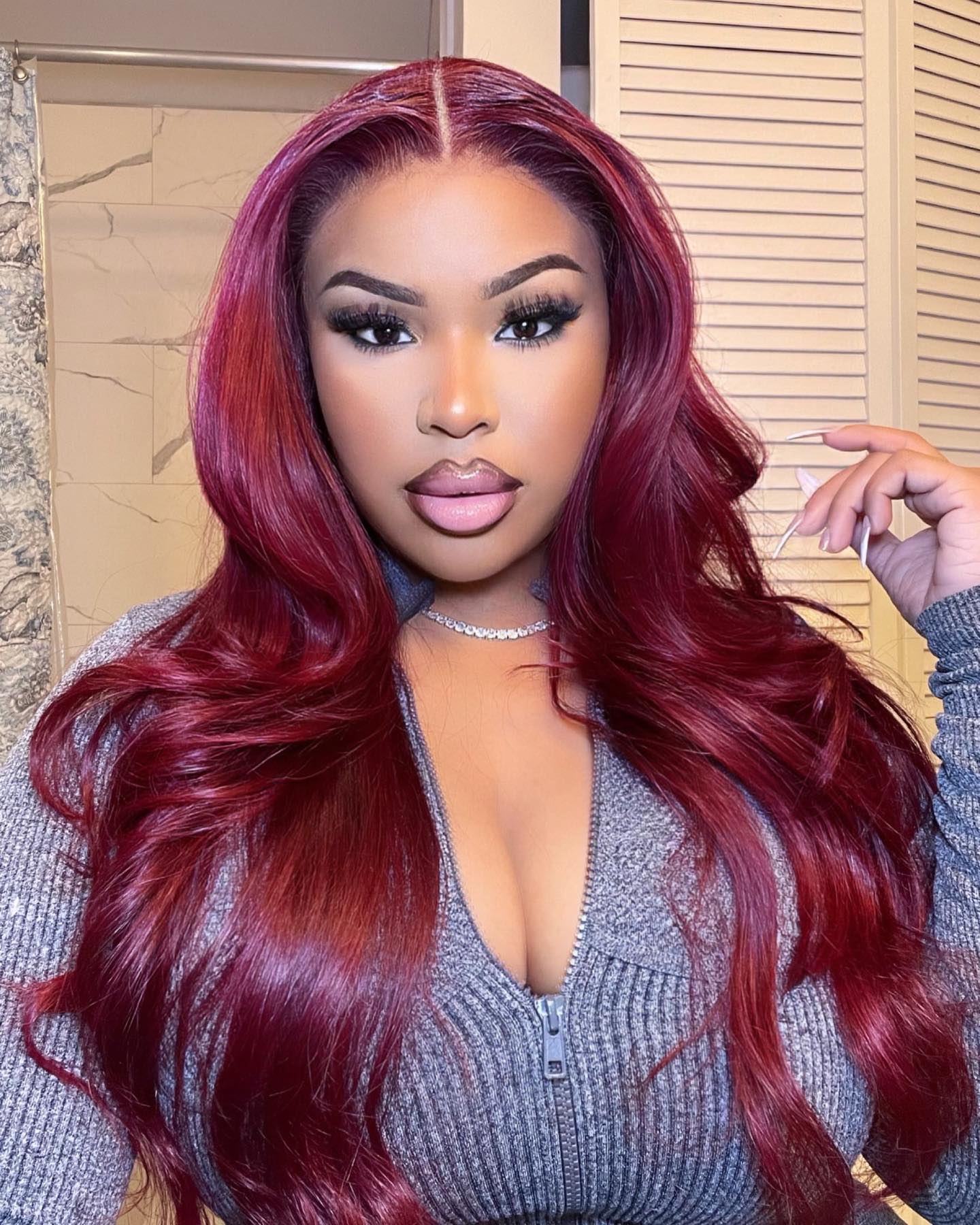 【$299 = 2 WIGS】Arabella 6x5/13x4 Lace Glueless Burgundy 99J Straight Wig Pre-cut Lace Beginner Friendly