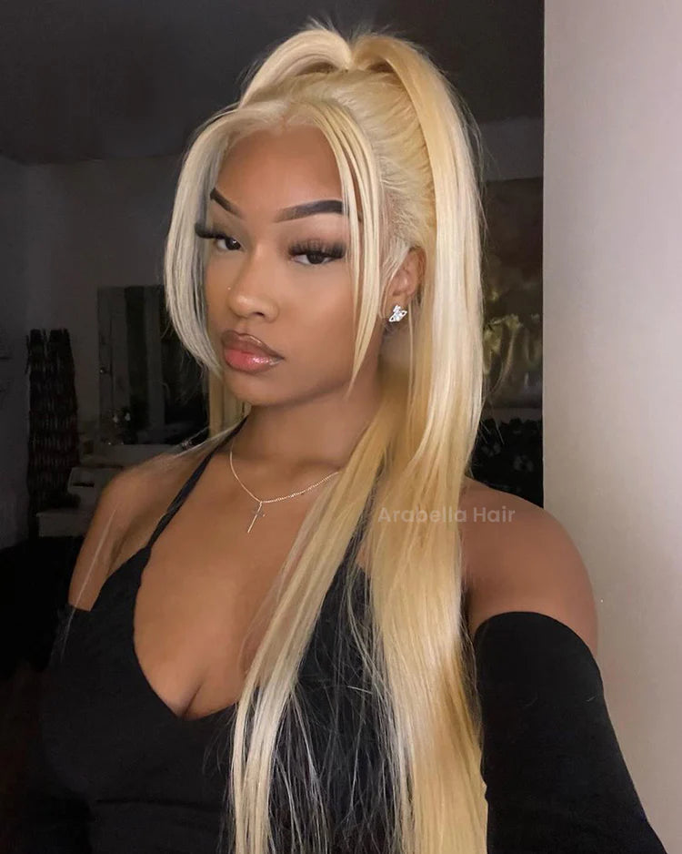 【$299 = 2 WIGS】Arabella 13x6 Three-Go™ 613 Blonde Glueless Wig Silky Straight With Drawstring 100% Human Hair Wig