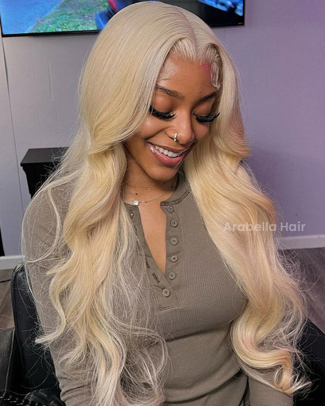 Arabella 6x5 invisible knots Glueless 613 Blonde Body Wave Wig Pre-cut Lace Beginner Friendly