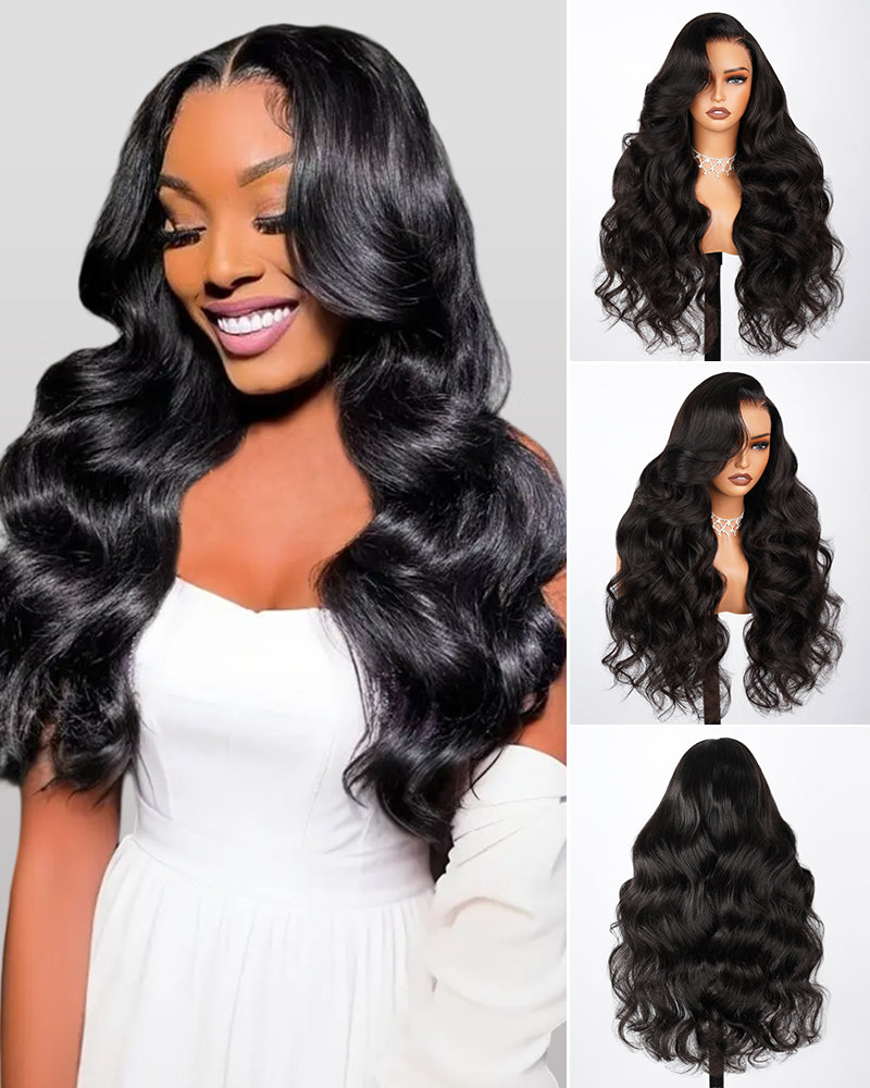 Arabella 6x5 Invisible Knots Glueless Body Wave Wig Pre-cut Lace Natural Black Beginner Friendly