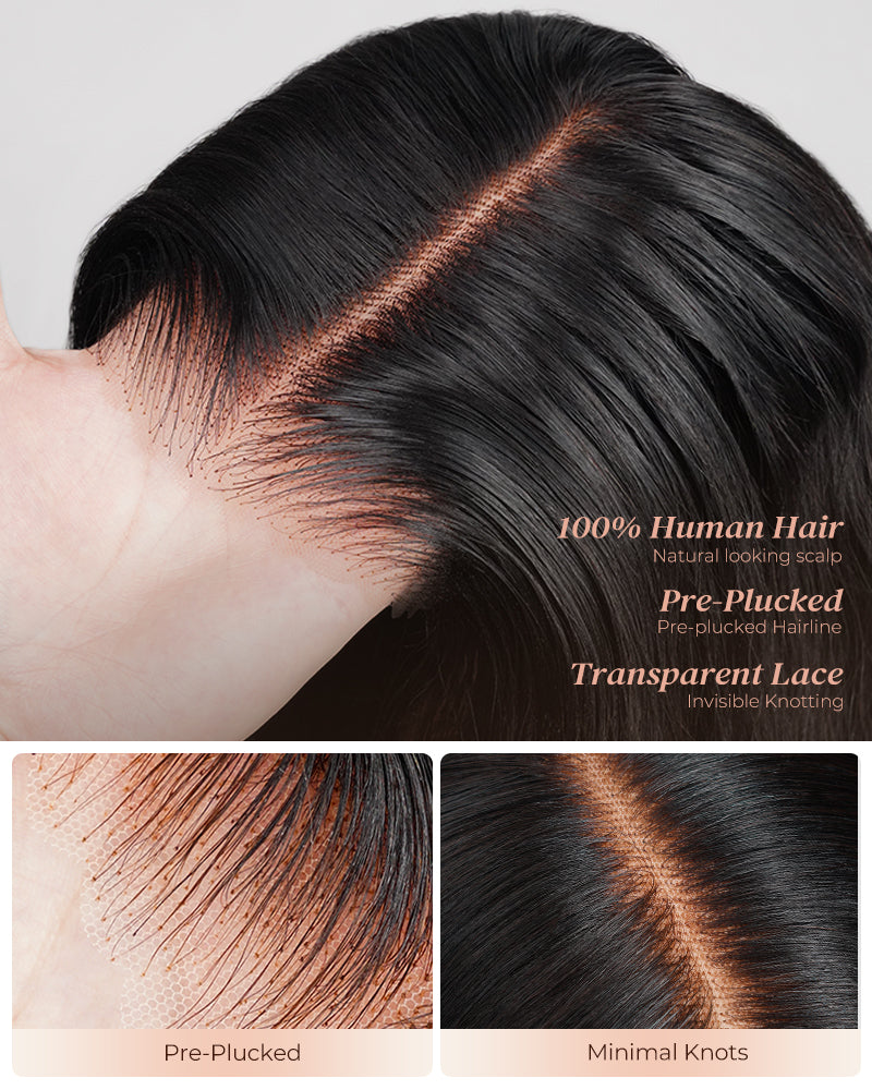 Arabella 6x5 Invisible Knots Glueless Body Wave Wig Pre-cut Lace Natural Black Beginner Friendly