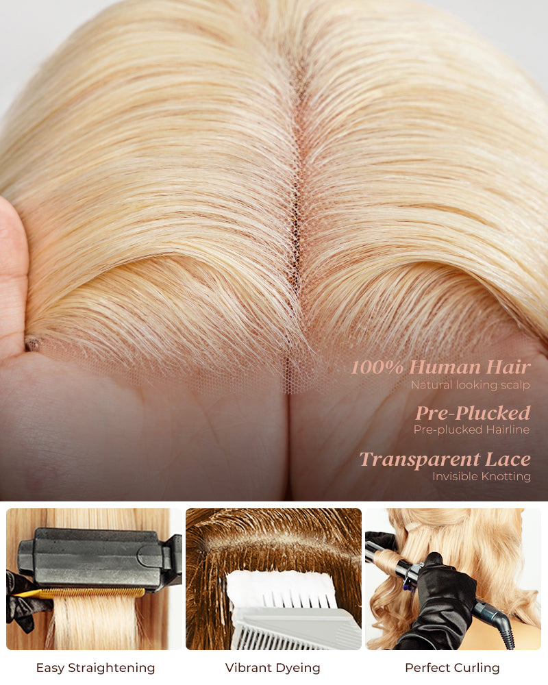 Arabella 6x5 invisible knots Glueless 613 Blonde Body Wave Wig Pre-cut Lace Beginner Friendly