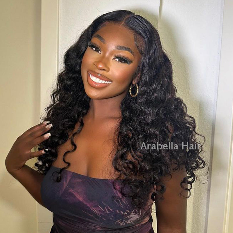Arabella 6x5/13x4 Lace Glueless Natural Loose Deep Wave Wig Pre-cut Lace Natural Black Beginner Friendly