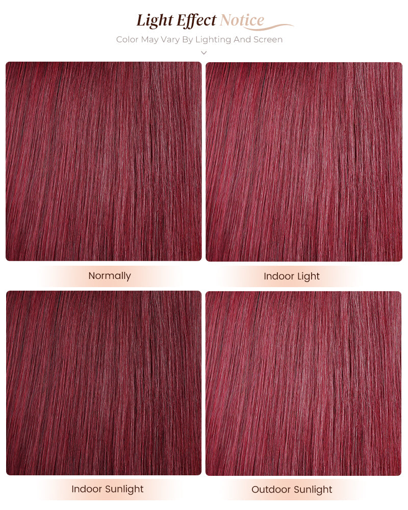 【$299 = 2 WIGS】Arabella 6x5/13x4 Lace Glueless Burgundy 99J Straight Wig Pre-cut Lace Beginner Friendly
