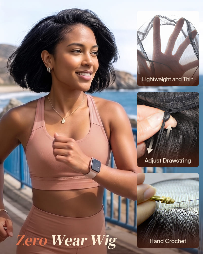 Arabella 13x5 Lace Glueless Straight Bob Wig With Pre-Cut Lace Invisible Knots Natural Black Virgin Hair Wig