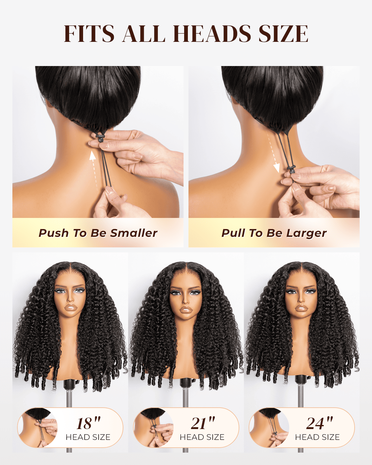 Arabella Zerowear™ 13x6 Invisible HD Lace Glueless Wig Jerry Curly with Burmese Curly With Drawstring Natural Black 100% Human Hair Wig