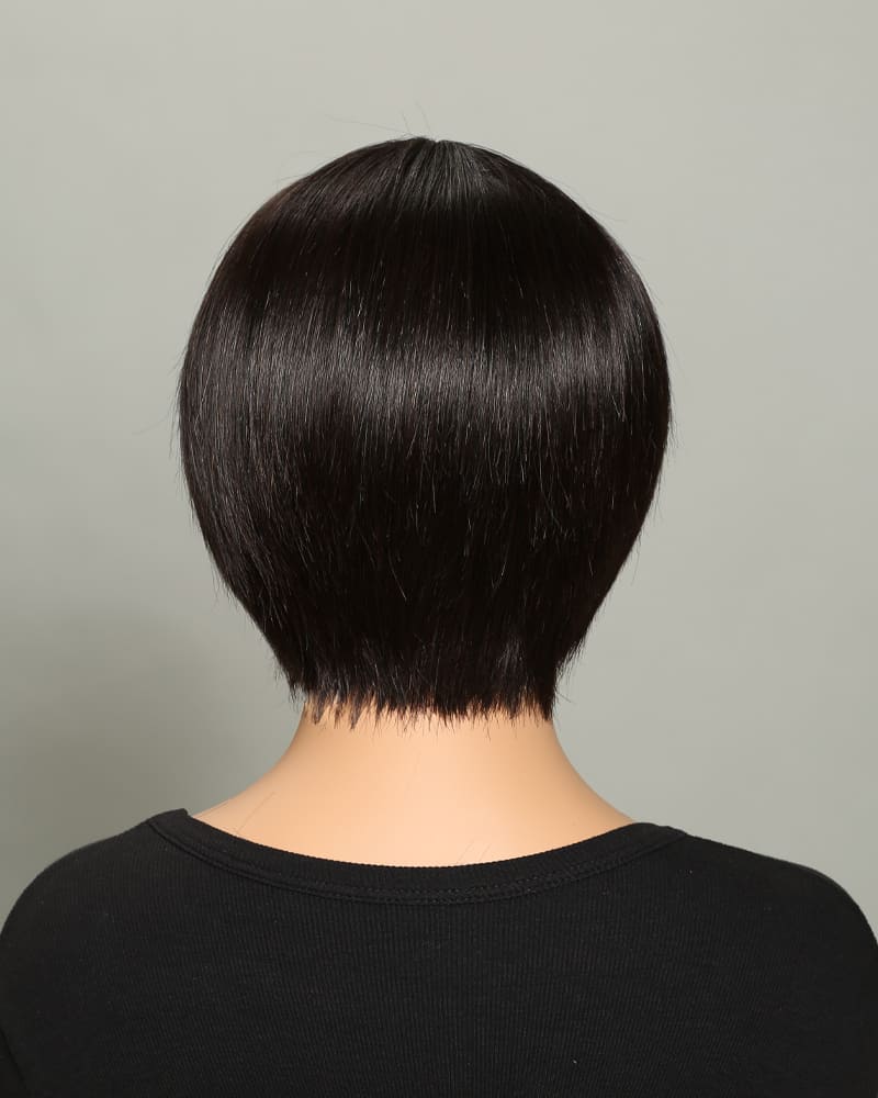 Arabella 6 inches Non-Lace Natural Black Straight Bob Wig Machine Made Wig