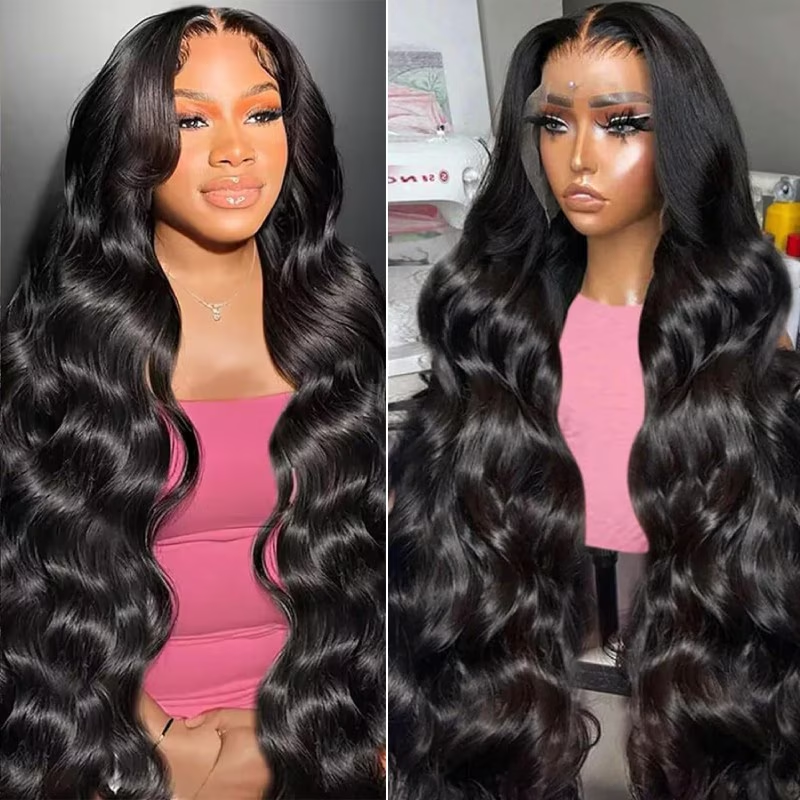 Arabella 【30" Super Sale】 6x5 Invisible Knots Glueless & 13x4 Lace Front Pre-Bleached Knots Natural Black Body Wave/Straight/Curly Human Hair Wig