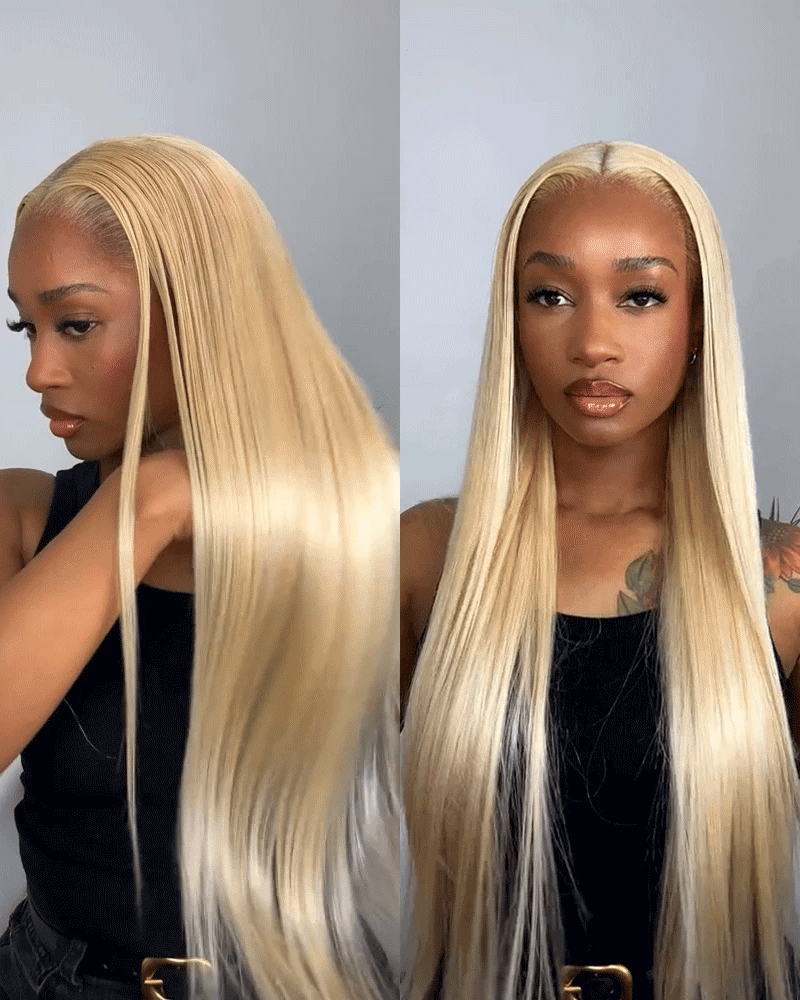 【$299 = 2 WIGS】Arabella 13x6 Three-Go™ 613 Blonde Glueless Wig Silky Straight With Drawstring 100% Human Hair Wig