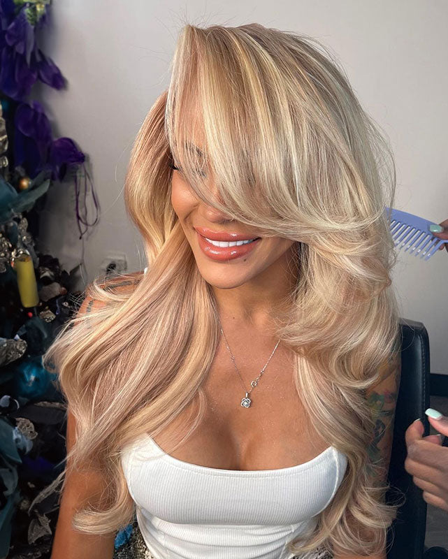 【VIP Offer】Arabella 13x6 Three-Go™ Glueless Blonde Highlight Loose Body Wave/Silky Straight Wig With Drawstring For Beginner