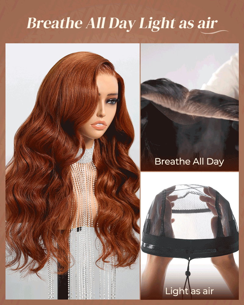 Dark Copper Ginger Glueless Wig