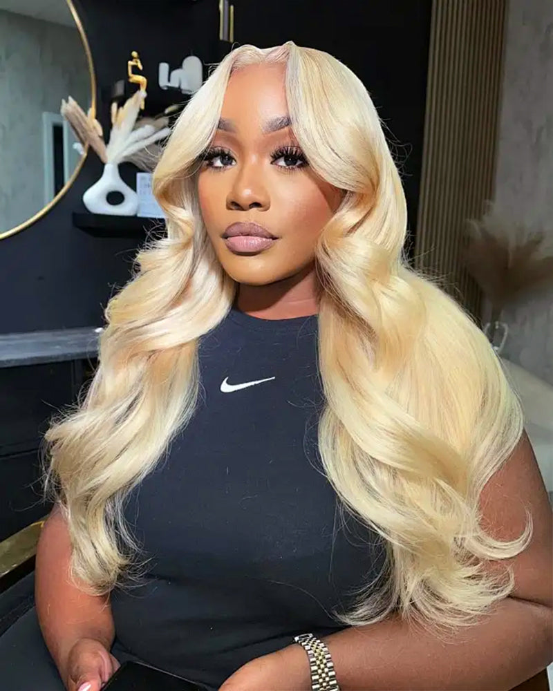 【$299 = 2 WIGS】Arabella 13x6 Three-Go™ 613 Blonde Glueless Wig Loose Body Wave With Drawstring 100% Human Hair Wig