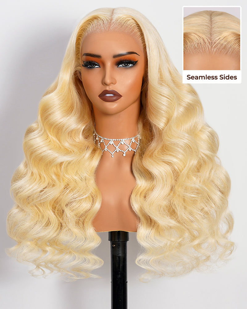 【$299 = 2 WIGS】Arabella 13x6 Three-Go™ 613 Blonde Glueless Wig Loose Body Wave With Drawstring 100% Human Hair Wig