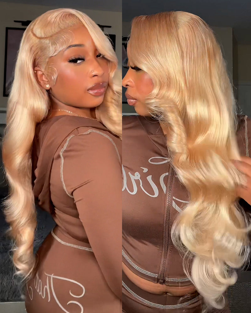 【$299 = 2 WIGS】Arabella 13x6 Three-Go™ 613 Blonde Glueless Wig Loose Body Wave With Drawstring 100% Human Hair Wig