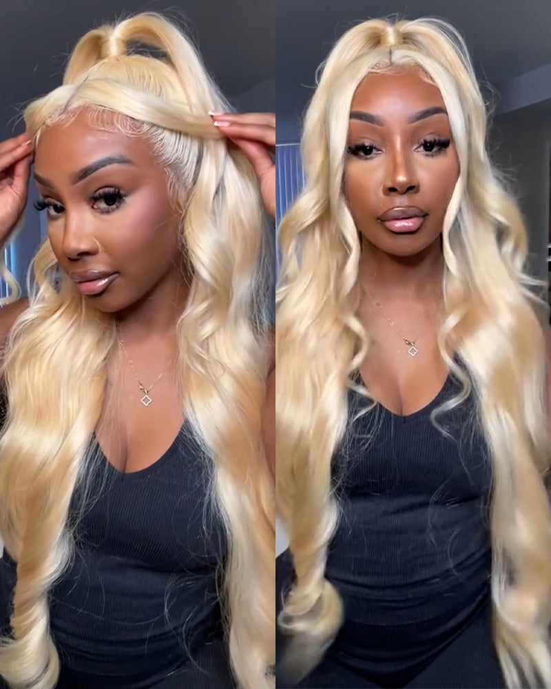 【$299 = 2 WIGS】Arabella 13x6 Three-Go™ 613 Blonde Glueless Wig Loose Body Wave With Drawstring 100% Human Hair Wig