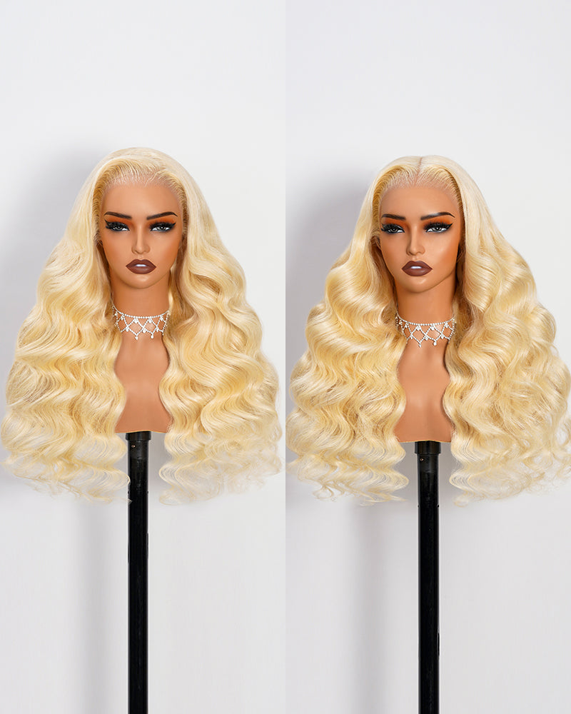 【$299 = 2 WIGS】Arabella 13x6 Three-Go™ 613 Blonde Glueless Wig Loose Body Wave With Drawstring 100% Human Hair Wig 22