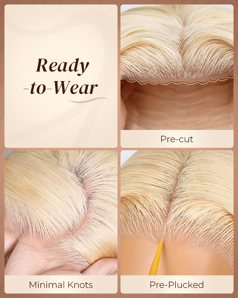 Arabella 13x6 Three-Go™ 613 Blonde Glueless Wig Silky Straight With Drawstring 100% Human Hair Wig