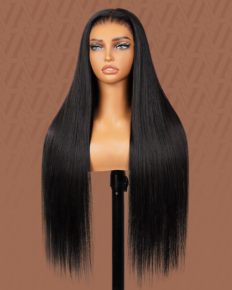 Arabella 13x6 Three-Go™ Glueless Wig Silky Straight With Drawstring Natural Black 100% Human Hair Wig