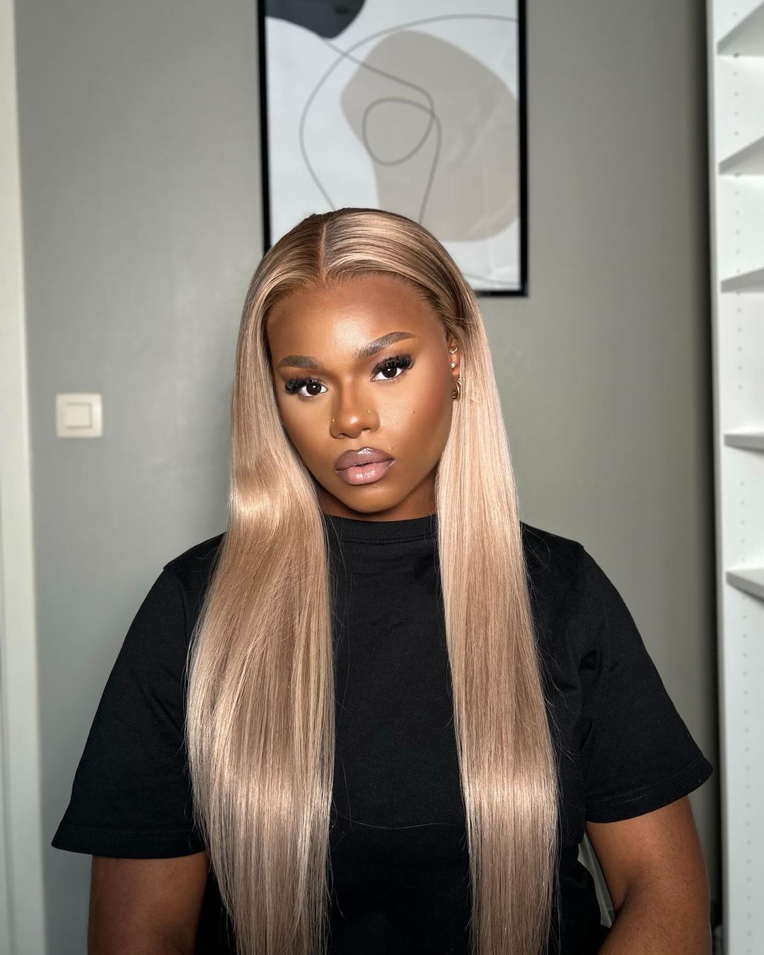 Arabella 13x6 Pre-All Glueless Ash Blonde Ombre Loose Body Wave/Silky Straight Wig Invisible Knots Realistic Hairline