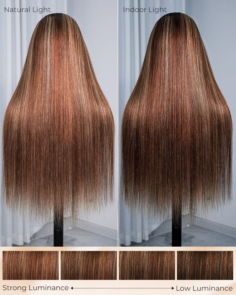 Arabella 13x6 Three-Go™ Ombre Highlight Honey Blonde Glueless Wig Silky Straight With Drawstring 100% Human Hair Wig
