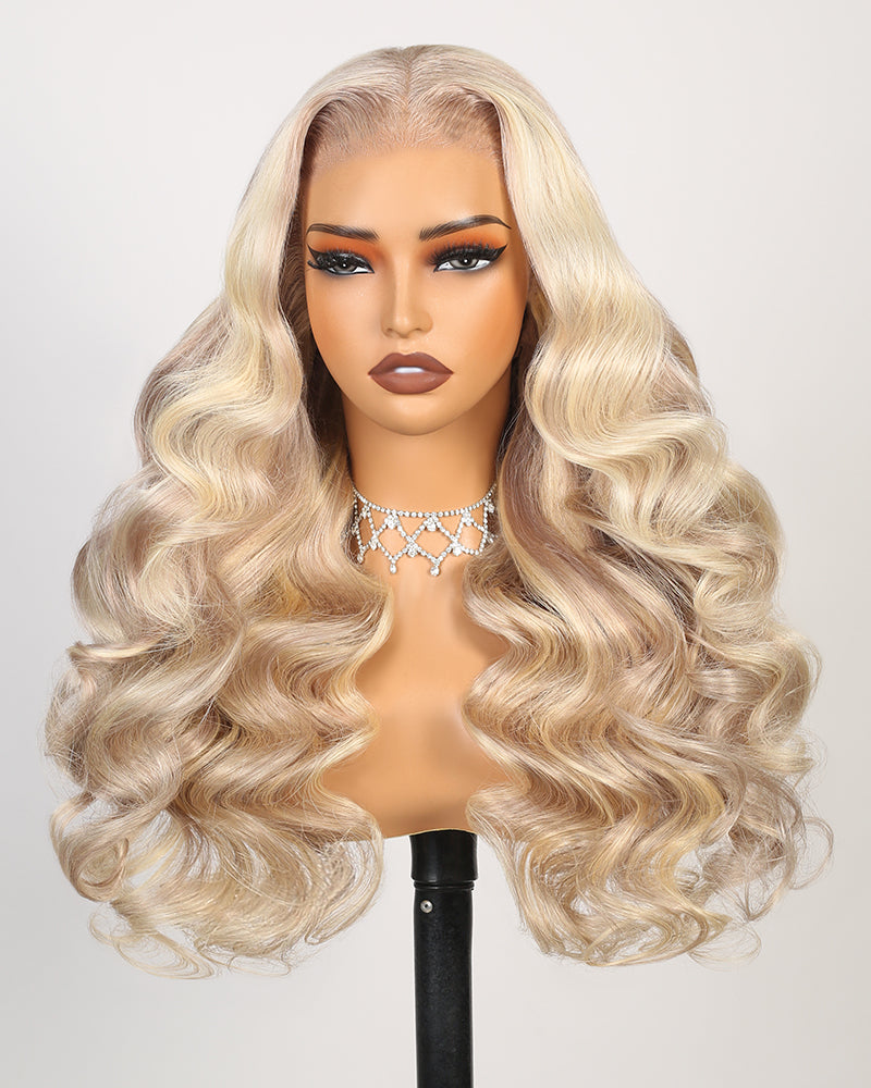 Arabella 13x6 Three-Go™ Glueless Blonde Highlight Loose Body Wave/Silky Straight Wig With Drawstring For Beginner