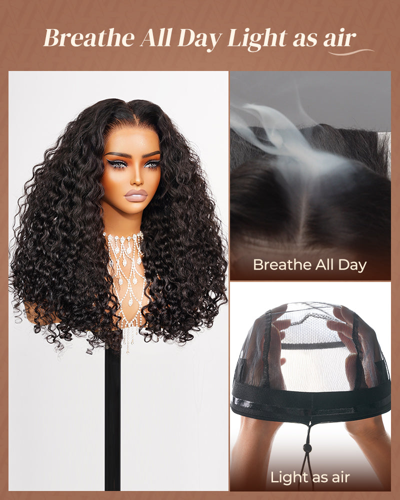 Arabella 13x6 Three-Go™ Glueless Wig Burmese Curly Natural Black With Drawstring