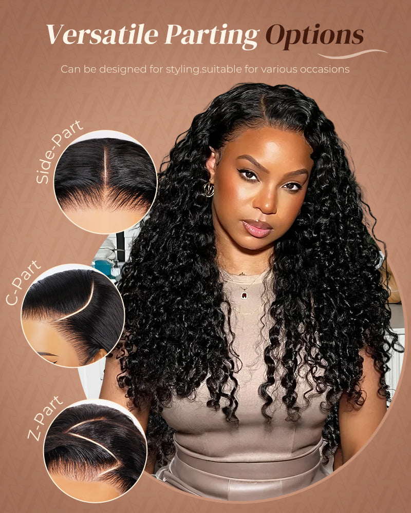 Arabella 13x6 Three-Go™ Glueless Wig Burmese Curly Natural Black With Drawstring