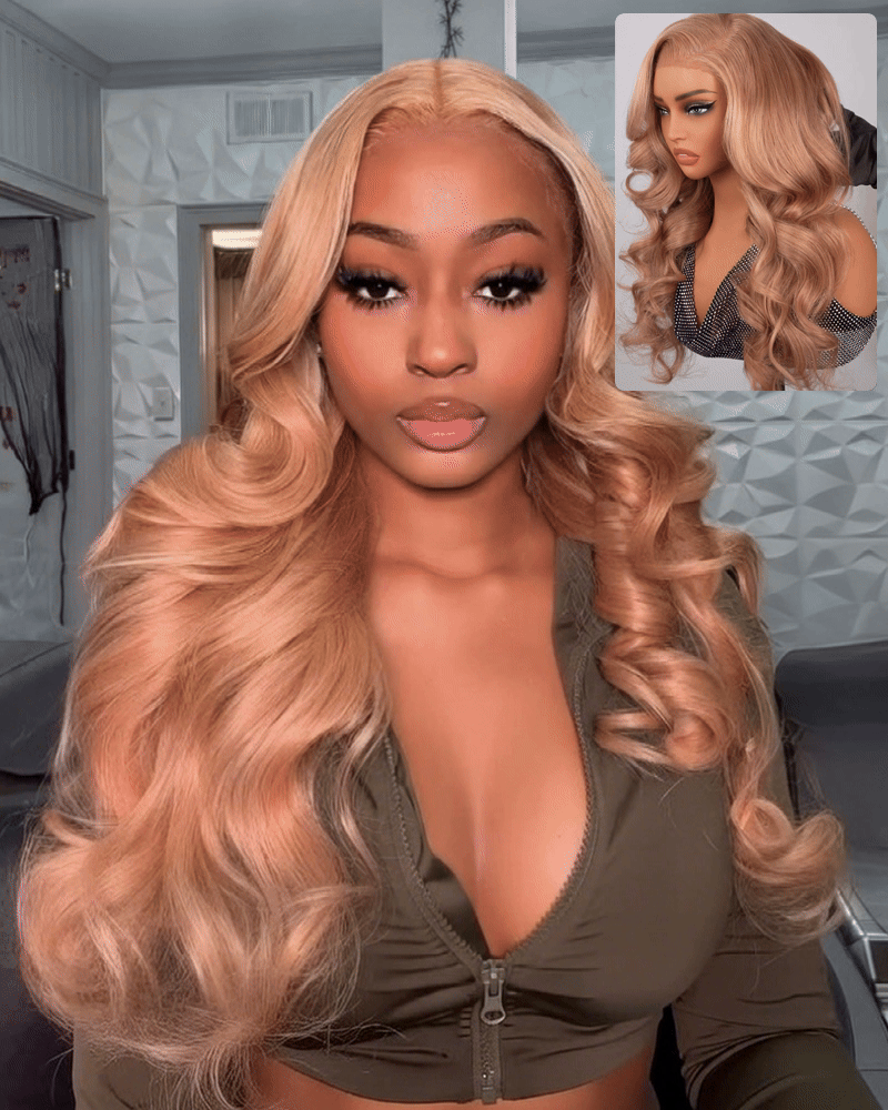 【$299 = 2 WIGS】Arabella 13x6 Three-Go™ Milk Tea Brown Glueless Wig Loose Body Wave With Drawstring 100% Human Hair Wig