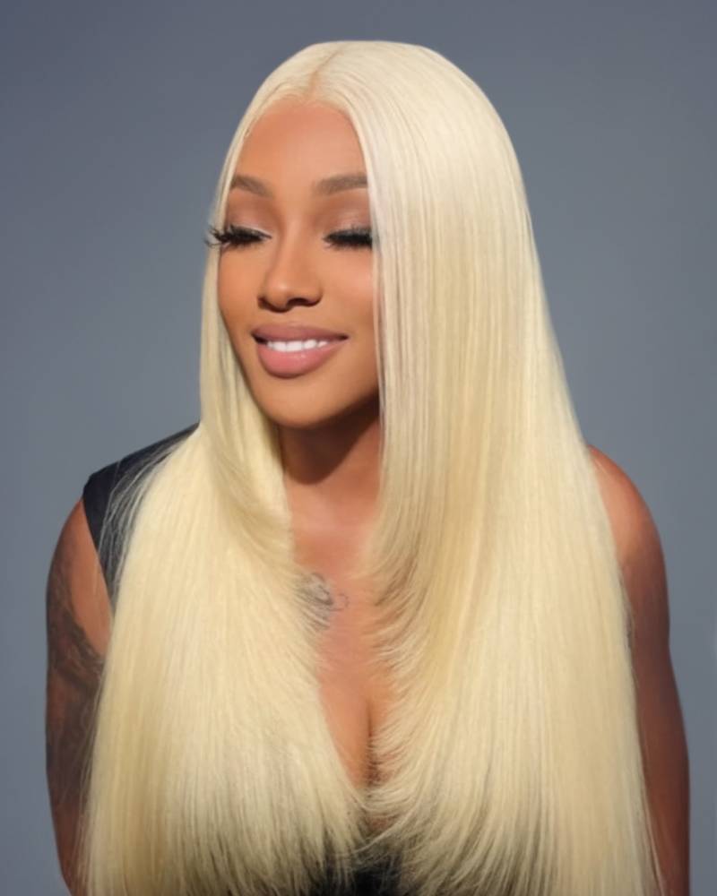 【$299 = 2 WIGS】Arabella 13x6 Three-Go™ 613 Blonde Glueless Wig Silky Straight With Drawstring 100% Human Hair Wig