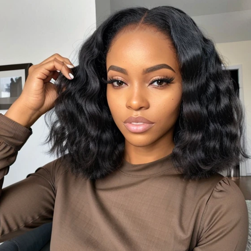 【$299 = 2 WIGS】Arabella 6x5 invisible knots Glueless Deep Wave Wig Pre-cut Lace Natural Black Beginner Friendly