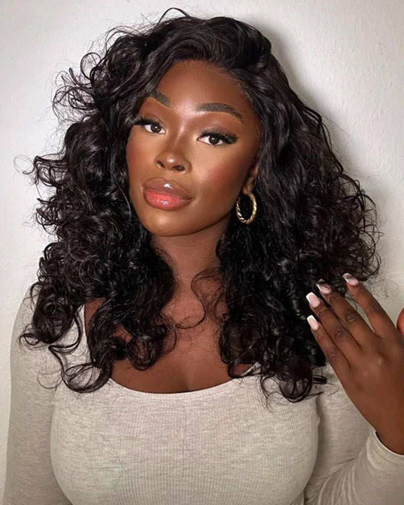 Arabella 6x5/6x6/13x4 Lace Glueless Body Wave Wig Pre-cut Lace Natural Black Beginner Friendly
