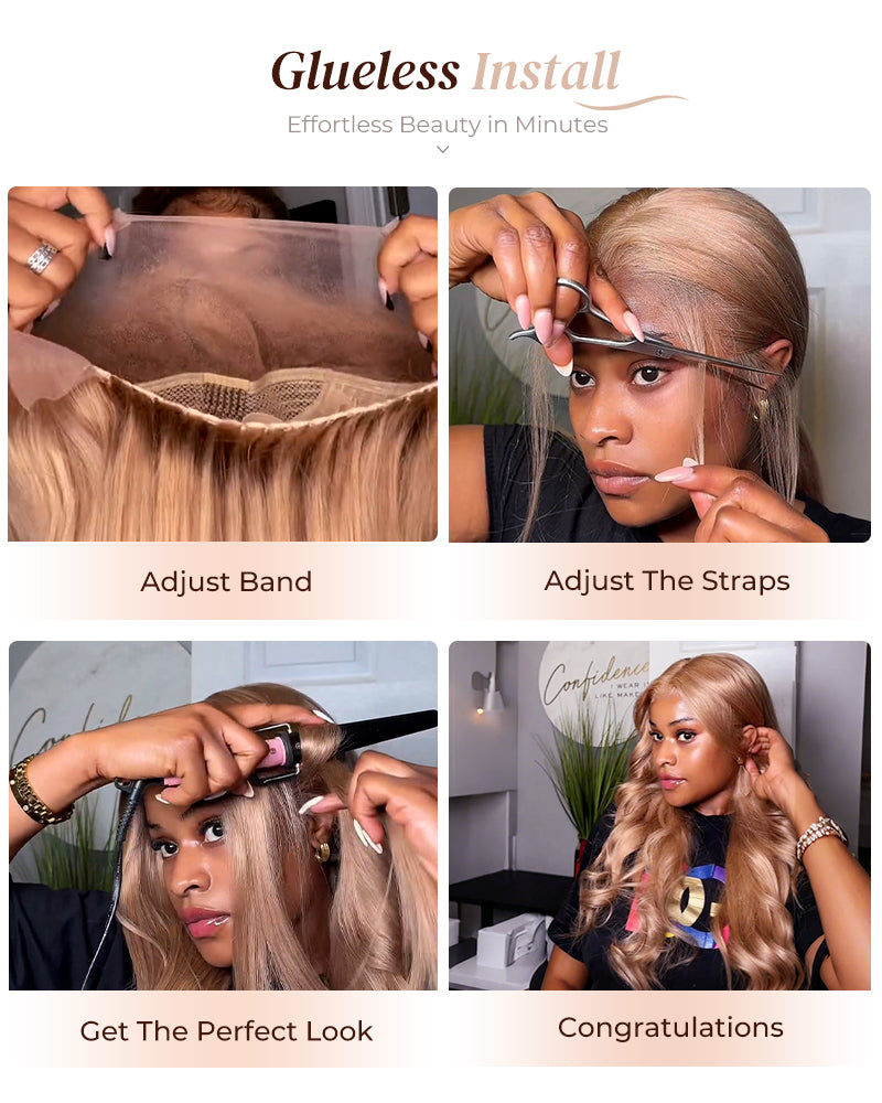 Arabella 6x5/13x4 Lace Glueless Milk Tea Brown Straight Wig Pre-cut Lace Beginner Friendly