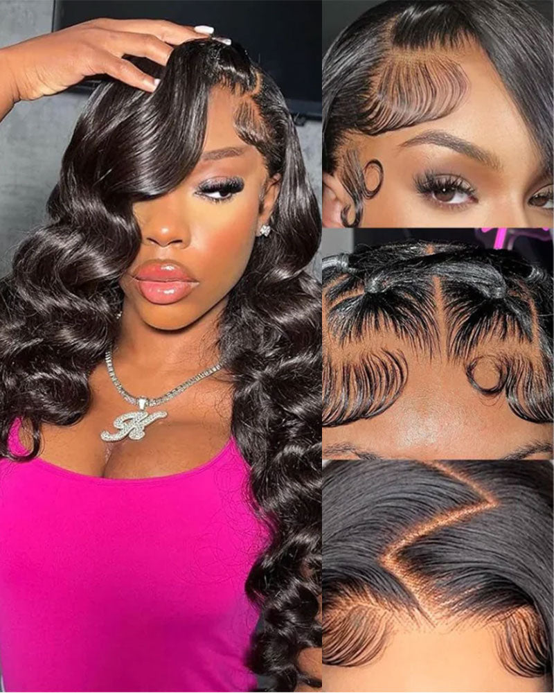 【$299 = 2 WIGS】Arabella 6x5 invisible knots Glueless Loose Deep Wave Wig Pre-cut Lace Natural Black Beginner Friendly