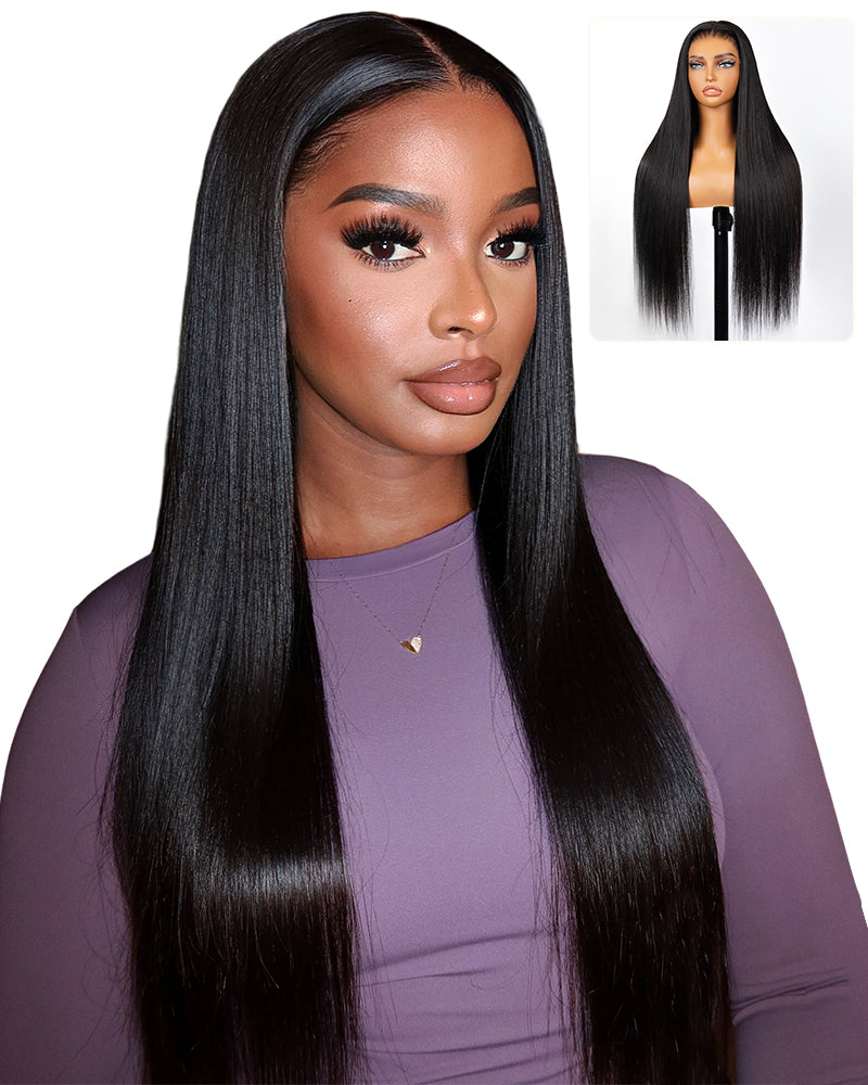 【$299 = 2 WIGS】Arabella 13x6 Three-Go™ Glueless Wig Silky Straight With Drawstring Natural Black 100% Human Hair Wig