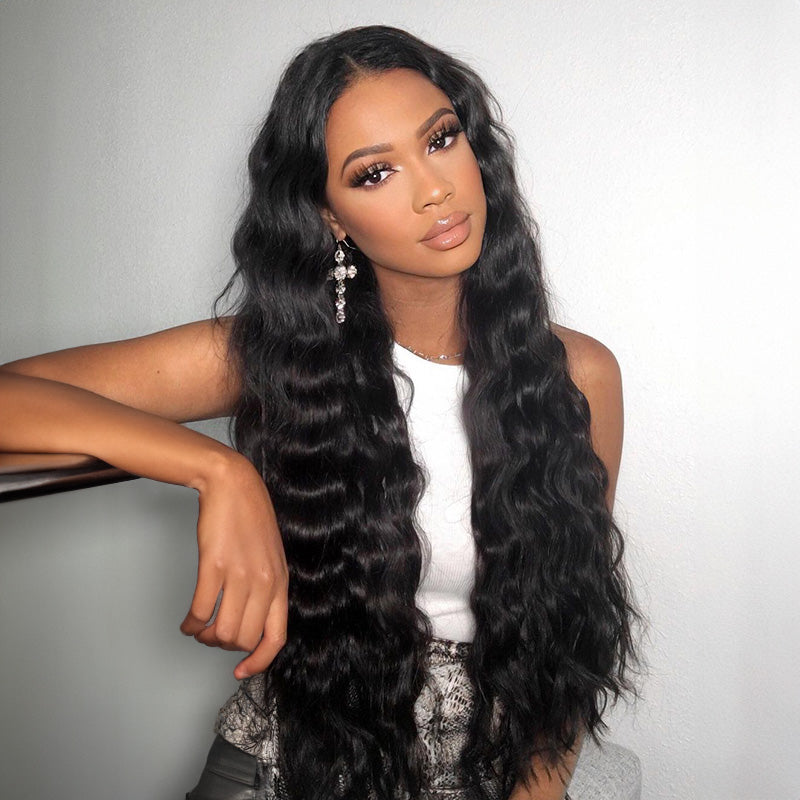Arabella 6x5/13x4 Lace Glueless Natural Loose Deep Wave Wig Pre-cut Lace Natural Black Beginner Friendly