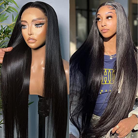 Arabella 6x5 Invisible Knots Glueless Silky Straight Wig Pre-cut Lace Natural Black Beginner Friendly