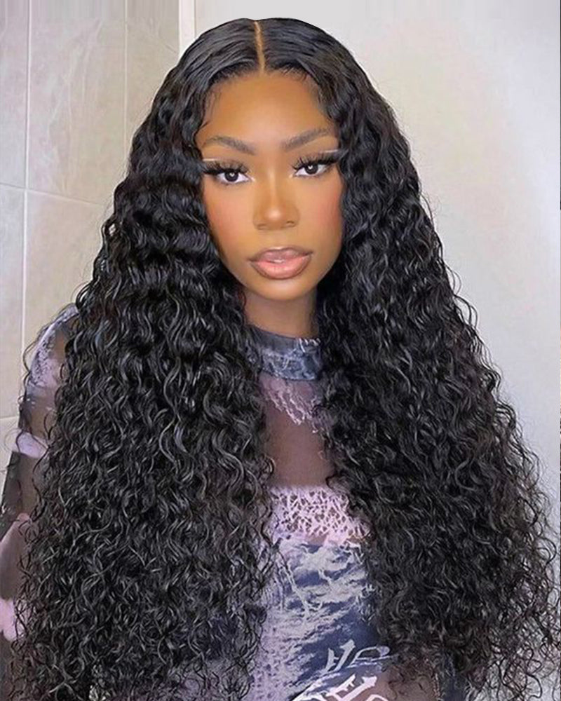 Arabella 6x5 invisible knots Glueless Loose Body Wave/Water Wave/Jerry Curly Wig Pre-cut Lace Natural Black Beginner Friendly
