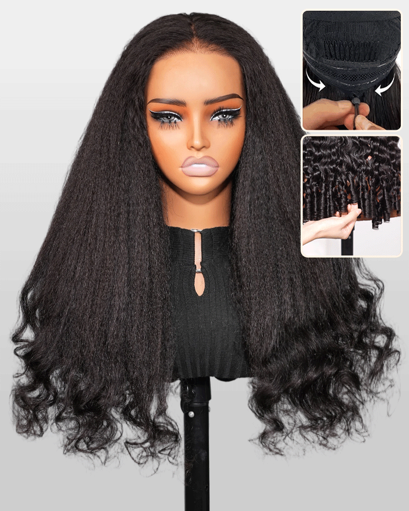 Yaki Straight With Finger Coil Ends Wig