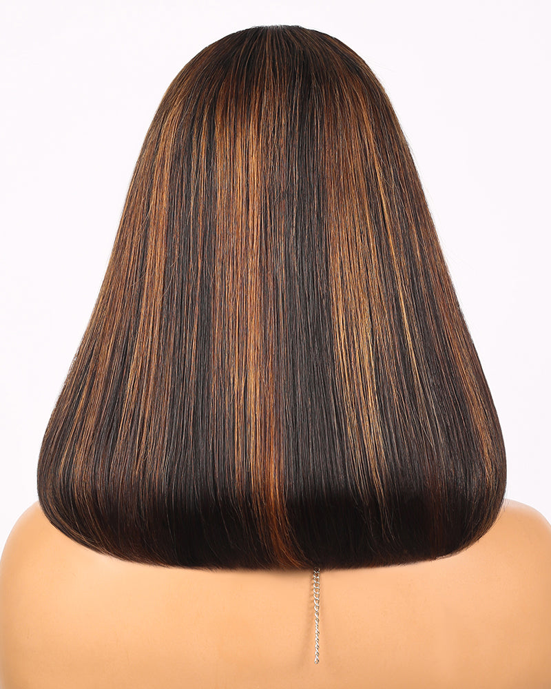 Arabella 6x5 Invisible Knots Glueless & 13x4 Frontal Lace Straight Bob Wig Pre-cut Lace 613 Blonde Beginner Friendly